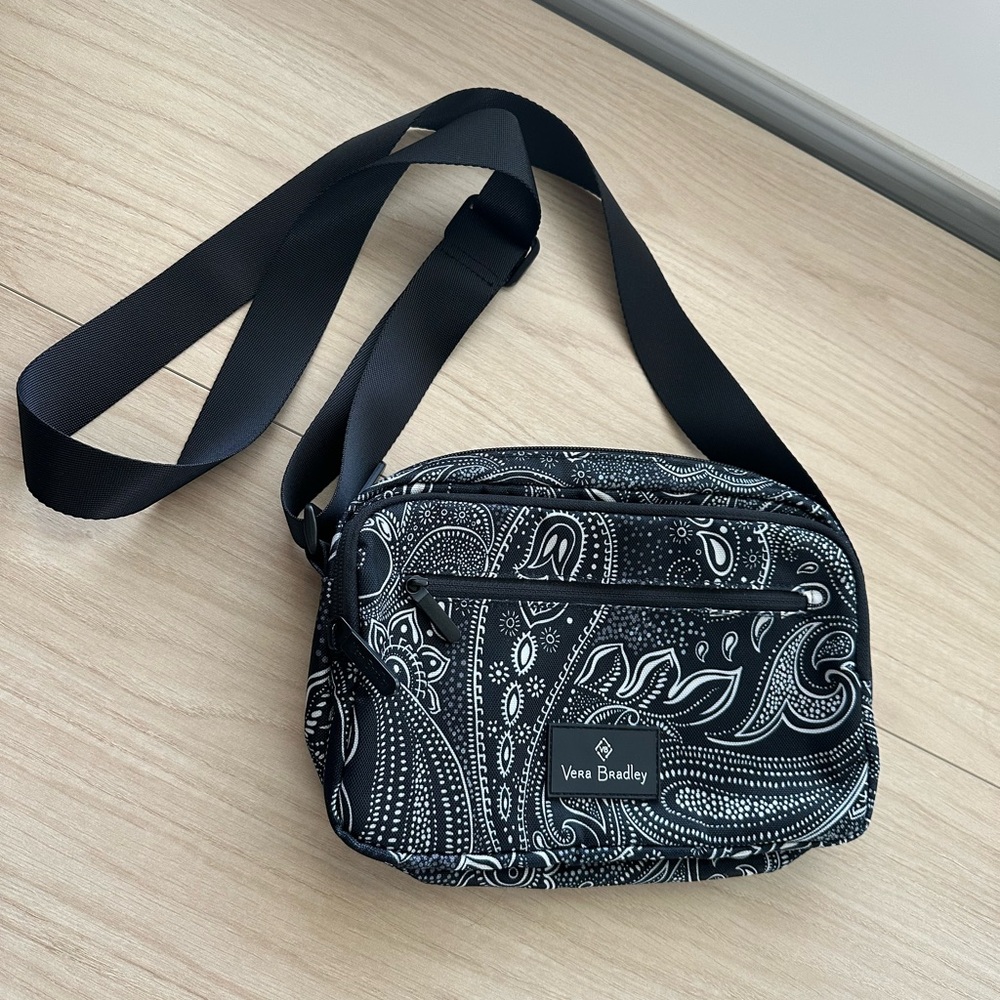 Vera Bradley Black and White Paisley Shoulder Bag